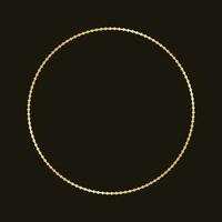 gyllene runda ram tillverkad med prickar mönster. abstrakt guld gräns mall, elegant bröllop inbjudan kort vektor illustration