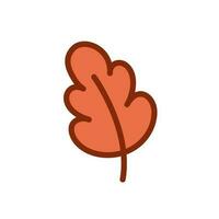 süß Herbst Blatt isoliert auf Weiß auf Weiß Hintergrund. einfach eben Symbol Logo Vektor Illustration Design.