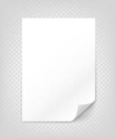 weißes Papierblatt im A4-Format auf einem Tischvektormodell vektor