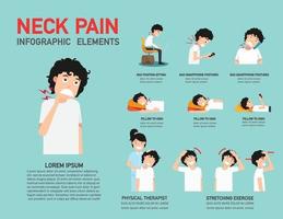 Nackenschmerzen Infografik Illustration Vektor