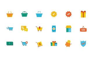 Bündel von Shopping-Set-Icons vektor