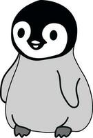 liten söt pingvin vektor illustration för barn