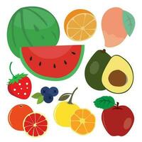 Früchte und Beeren Symbole Satz. Vektor Illustration im eben Stil