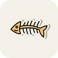 fiskben vektor ikon design