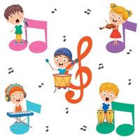 lustige kleine kinder, die musik machen vektor