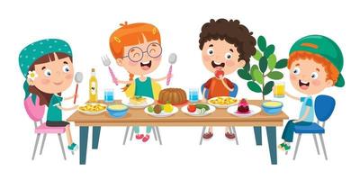 kleine Kinder essen gesundes Essen vektor