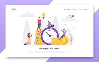 Business-Zeitmanagement-Internet-Landingpage-Konzeptvorlage vektor