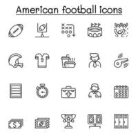 American Football-Symbol im Stil einer dünnen Linie line vektor