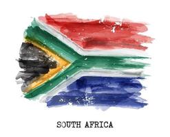 aquarellmalerei flagge von südafrika vektor