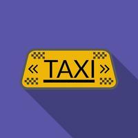 platt design vektor taxi ikon med långa skugga