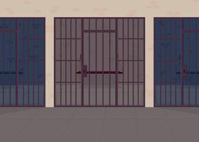 Gefängnis flache Farbvektorillustration vektor