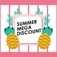 Sommer- Verkauf Broschüre Rabatt Vektor. Besondere Preis Angebot Coupon zum Sozial Medien Post, Beförderung Anzeige, Einkaufen Flyer, Gutschein, Webseite Kampagne und Werbung vektor