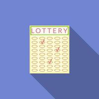platt design vektor lotteri ikon med långa skugga
