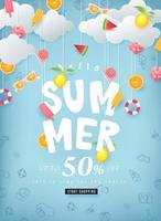 Sommer Sale Hintergrund Layout Poster Banner vektor