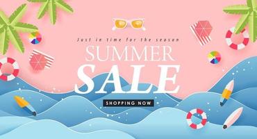 Sommer Sale Hintergrund Layout Poster Banner vektor