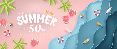 Sommer Sale Hintergrund Layout Poster Banner vektor