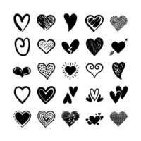 Herzbündel Liebe Set Icons vektor