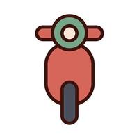 Symbol für Motorradrollerlinie und Füllstil vektor