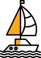 Segelboot-Vektor-Icon-Design vektor