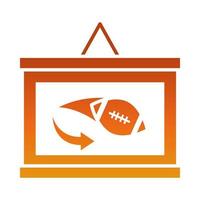 American Football Board Flying Ball Game Sport professionelles und Freizeit-Gradienten-Design-Symbol vektor