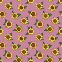 nahtlos Muster mit Sonnenblumen. sonnig Blumen. Design zum Stoff, Textil, Hintergrund, Verpackung. vektor