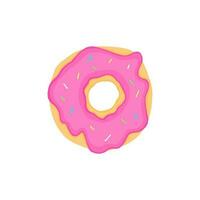 donut mit rosa glasur. Donut-Symbol, Vektorillustration vektor
