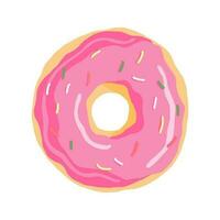 donut mit rosa glasur. Donut-Symbol, Vektorillustration vektor