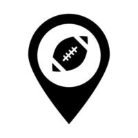 American Football Ball Location Pointer Spiel Sport professionelle und Freizeit Silhouette Design Icon vektor