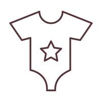 Baby Body mit Stern Kleidung Kleidungsstücke für Kleinkinder Linienstil-Symbol vektor