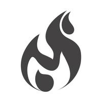 eld flamma brinnande het glöd silhuett design ikon vektor