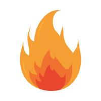 Feuer Flamme brennendes heißes Glühen flaches Design-Symbol vektor