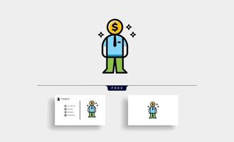 Business-Mann-Dollar-Vektor-Icon-Design vektor