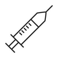 Impfspritze Gesundheitswesen Medizin und Krankenhaus Piktogramm Symbol Linienstil vektor