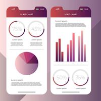 Flat Charts UI-kit mall vektor