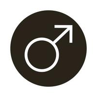 manlig kön symbol för sexuell läggning block stilikon vektor
