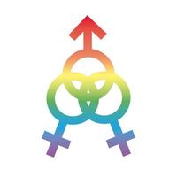 bisexuell kvinna kön symbol för sexuell läggning tonad stil ikon vektor