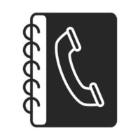 Adressbuch Kontakt Telefon Silhouette Stilsymbol vektor