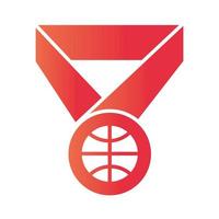 basket spel pris medalj liga rekreation sport gradient stil ikon vektor