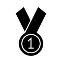 Fußballspiel Champion-Medaillenliga-Freizeitsportturnier-Silhouette-Stil-Symbol vektor