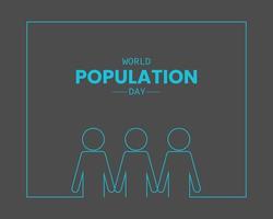 Weltbevölkerung Tag Menschen Linie Rahmen Vektor