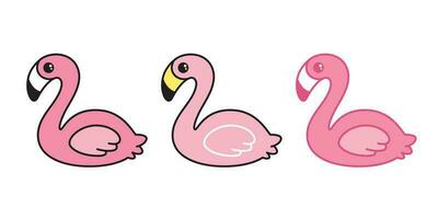 rosa flamingo vektor uppsättning tecknad serie söt flamingos samling karaktär djur- exotisk natur vild fauna illustration