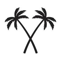 Palme Baum Kokosnuss Baum Vektor Symbol Insel Logo Delfin Charakter Illustration Symbol Grafik
