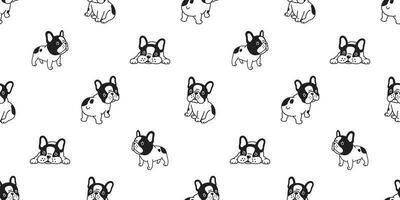 hund sömlös mönster franska bulldogg vektor scarf isolerat tecknad serie upprepa tapet bricka bakgrund illustration