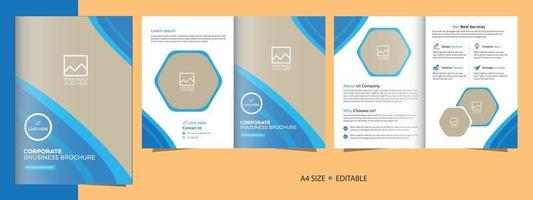 företags bifold broschyrmall kataloghäfte mall och helt redigerbar vektor
