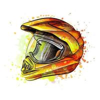 motorcykelhjälm från ett stänk av akvarell handritad skiss vektorillustration av färger vektor