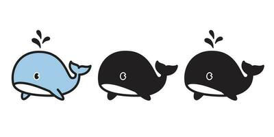 Wal Vektor Hai Delfin Symbol Logo Charakter Karikatur Ozean Welle Illustration Grafik