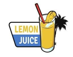 citronsaft juice logotyp bricka design vektor