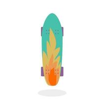 Skateboard eben Symbol. Vektor Illustration auf ein Weiß Hintergrund.