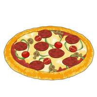 söt cheese pizza illustration vektor italiensk mat