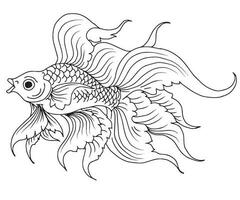 Design Koi Gold Fisch Illustration Silhouette Gliederung vektor